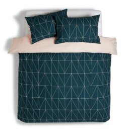 Habitat Geo Navy & Blush Reversible Bedding Set - Double