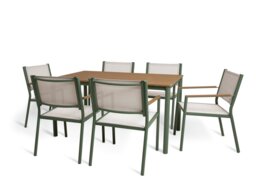 Habitat Mylar 6 Seater Metal Patio Set - Green