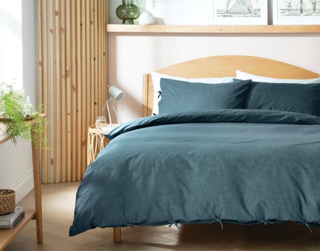 Habitat Herbalist Cotton Textured Blue Bedding Set - Single