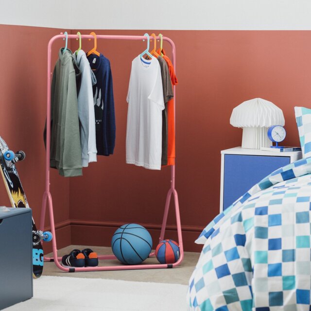 Habitat Arnie Single Clothes Rail- Pink