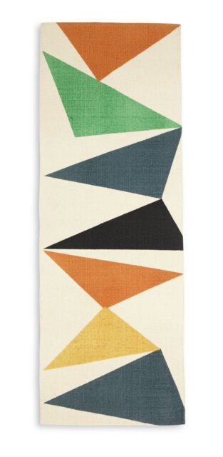 Habitat Tate Geometric Cotton Flatweave Rug - 70x200cm