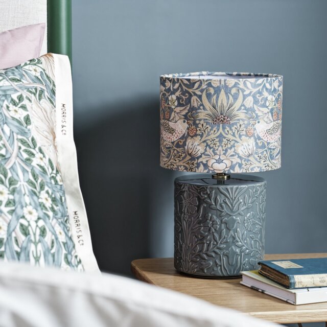 Habitat x Morris & Co. Strawberry Thief Blue Ceramic Lamp