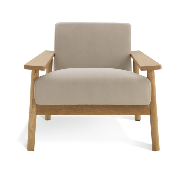 Habitat Dore Velvet Accent Chair - Oak