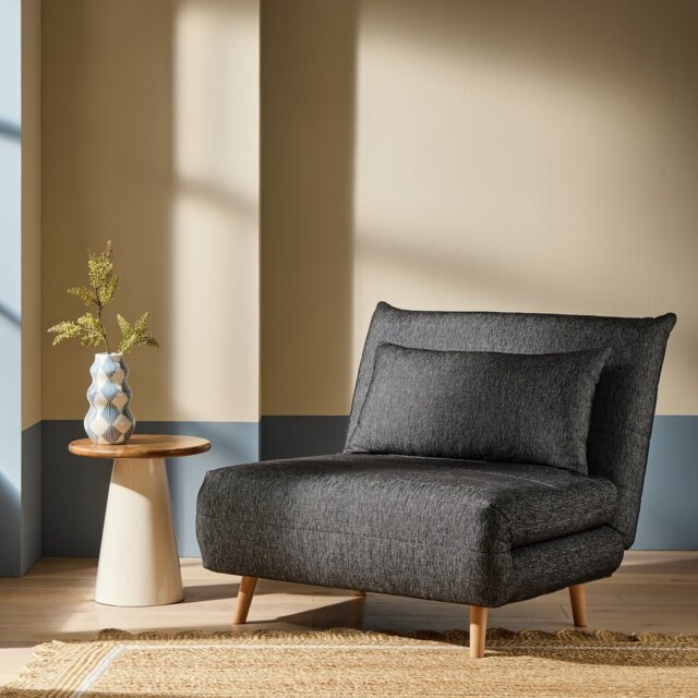 Habitat Pillow Single Fabric Chairbed - Black