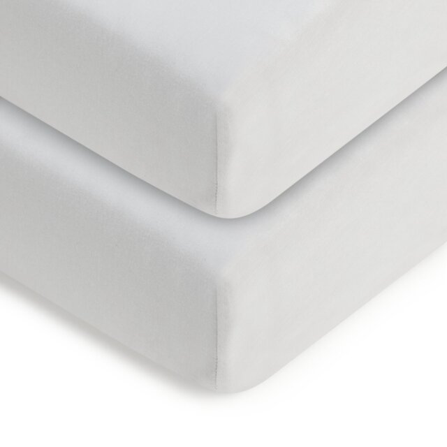 Home Kids Cotton Plain White 2 Pack Fitted Sheets - Cot