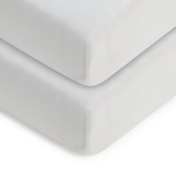 Home Kids Cotton Plain White 2 Pack Fitted Sheets - Cot