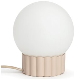 Habitat Ribbed Globe Table Lamp - White & Natural