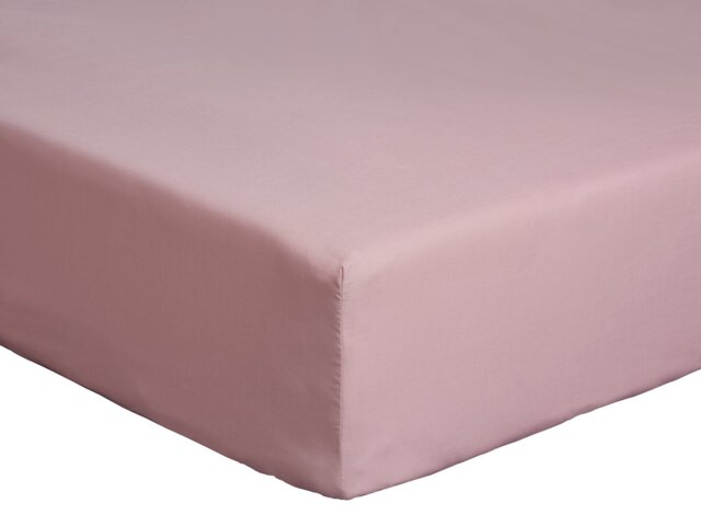 Habitat Cotton Rich 180 TC Plain Blush Fitted Sheet - Double
