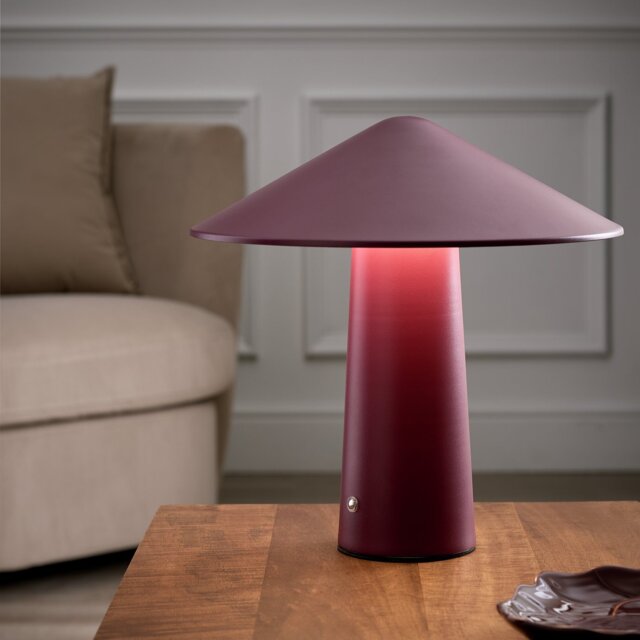 Habitat Kiro Rechargeable LED Touch Table Lamp - Burgundy