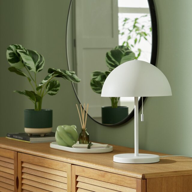 Habitat Mushroom 40cm Metal Table Lamp - White