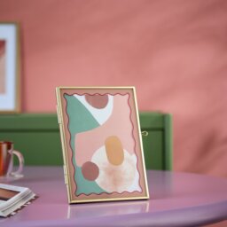 """Habitat Wavy Pink Metal Picture Frame - 5x7"""""""