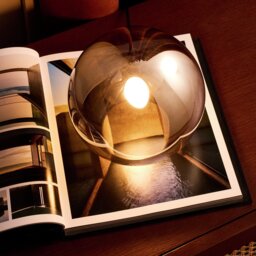 Habitat Caliban Globe Glass Table Lamp - Chrome