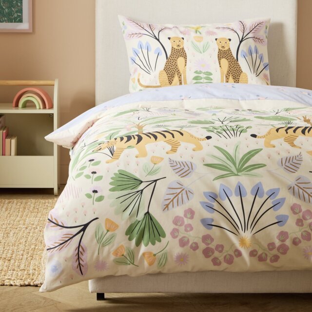 Habitat Flora Fauna Panel Cream Bedding Set - Double