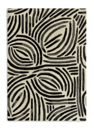 Habitat Skandi Brush Marks Black & White Cut Pile Rug