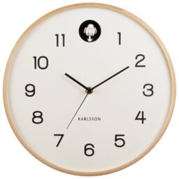 Karlsson Natural Cuckoo Analogue Wall Clock - Birch White