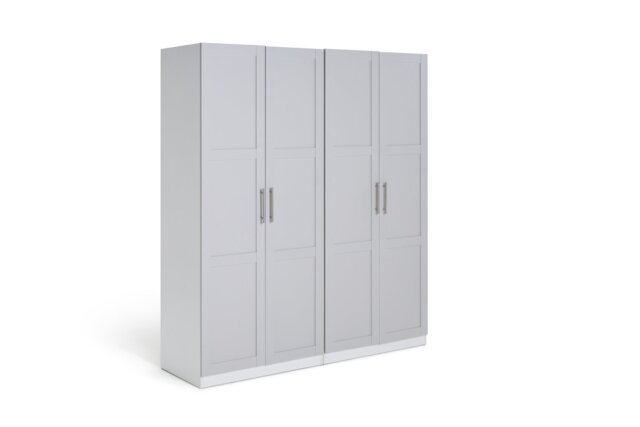 Habitat Munich Panelled 4 Door Wardrobe - Grey