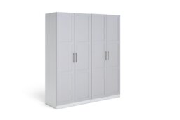 Habitat Munich Panelled 4 Door Wardrobe - Grey