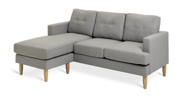 Habitat Joshua Fabric Reversible Corner Sofa - Light Grey