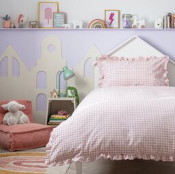 Habitat Gingham Pink Kids Bedding Set - Single
