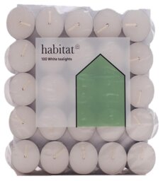 Habitat Pack of 100 Tealight Candles - Unscented