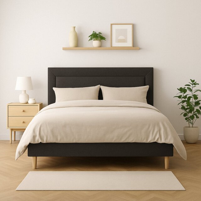 Millbrook Border Kingsize Fabric Bed Frame - Charcoal