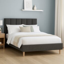 Millbrook Piper Kingsize Fabric Bed Frame - Charcoal