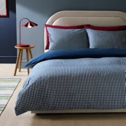 Habitat Gingham Seersucker Navy Bedding Set - King size