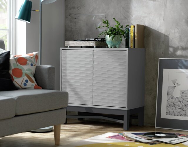 Habitat Zander Textured Small Sideboard - Grey