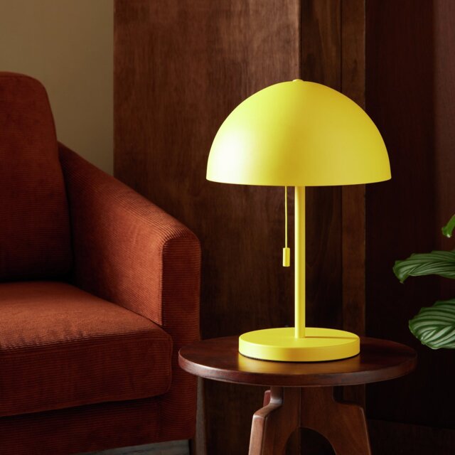 Habitat Mushroom 40cm Metal Table Lamp - Yellow
