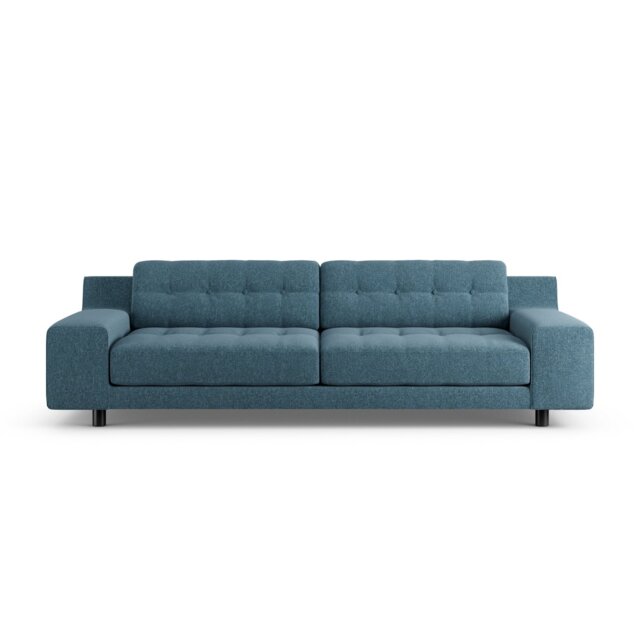 Habitat Hendricks Fabric 4 Seater Sofa - Blue - Black Leg