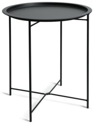 Habitat Pula Folding Metal Garden Side Table - Black