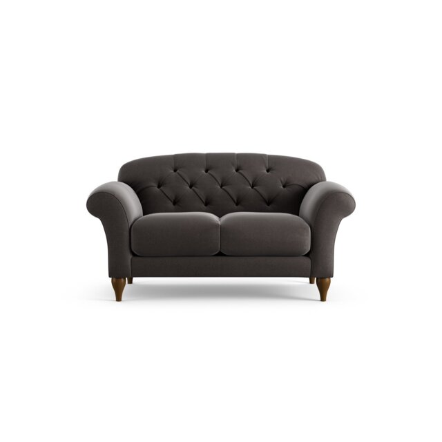 Habitat Brooker Velvet  2 Seater Sofa - Grey - Dark Leg