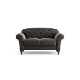 Habitat Brooker Velvet  2 Seater Sofa - Grey - Dark Leg