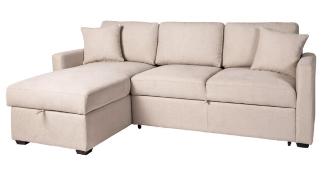Habitat Reagan Left Hand Storage Corner Chaise Sofa Bed - Natural