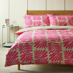 Habitat Cotton Paper Cut Leaf Pink Bedding Set - King size