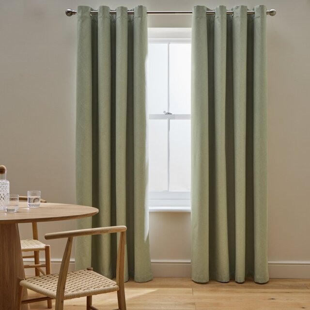 Habitat Blackout Eyelet Curtains - Sage Green - 228x228cm