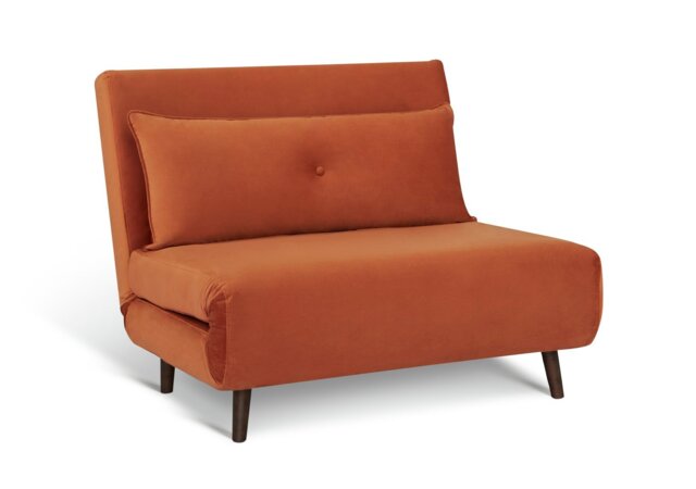 Habitat Roma Small Double Velvet Chairbed - Orange