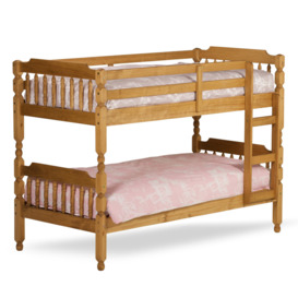 Colonial - Kids Bunk Bed - Waxed Pine - Wooden - Single - 3ft - Happy Beds - thumbnail 1