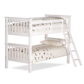 Oxford - Kids White Wooden Bunk Bed - Single - 3ft - Happy Beds