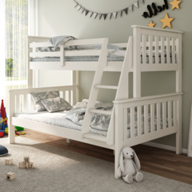 Atlantis - Kids White Pine -Triple Sleeper Bunk Bed Frame - 3ft and 4ft - Happy Beds - thumbnail 3