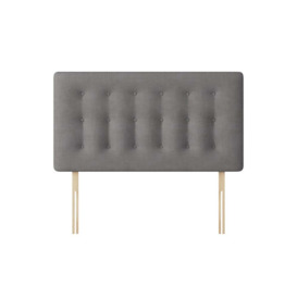 Cornell - Small Double - Buttoned Headboard - Dark Grey - Fabric - 4ft - Happy Beds
