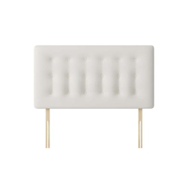 Cornell - King Size - Buttoned Headboard - White - Fabric - 5ft - Happy Beds