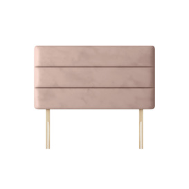 Cornell - Double - Lined Headboard - Pink - Velvet - 4ft6 - Happy Beds