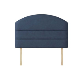 Dudley - Single - Lined Headboard - Dark Blue - Fabric - 3ft - Happy Beds