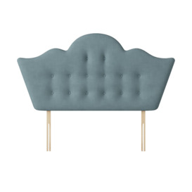 Florence - Small Single - Buttoned Headboard - Duck Egg Blue - Fabric - 2ft6 - Happy Beds