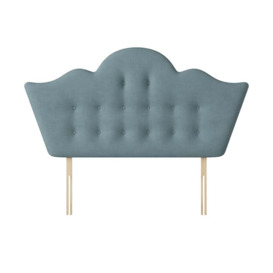 Florence - Single - Buttoned Headboard - Duck Egg Blue - Fabric - 3ft - Happy Beds