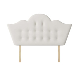 Florence - Small Single - Buttoned Headboard - White - Fabric - 2ft6 - Happy Beds