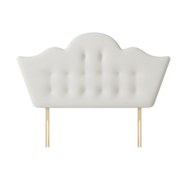 Florence - Small Double - Buttoned Headboard - White - Fabric - 4ft - Happy Beds