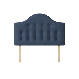 Victor - King Size - Buttoned Headboard - Dark Blue - Fabric - 5ft - Happy Beds
