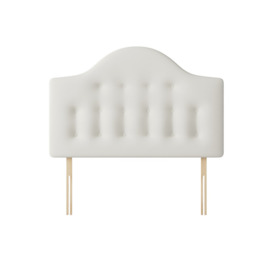 Victor - Small Single - Buttoned Headboard - White - Fabric - 2ft6 - Happy Beds